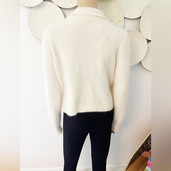 Lauren Ralph Lauren Angora Blend Open Sweater Medium - Picture 3 of 5
